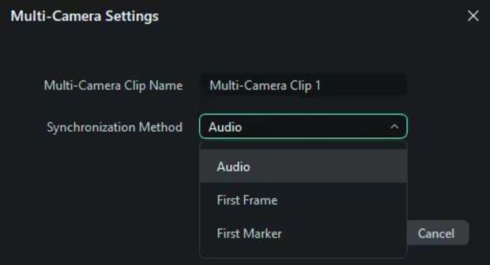 filmora automatically sync multi camera clips