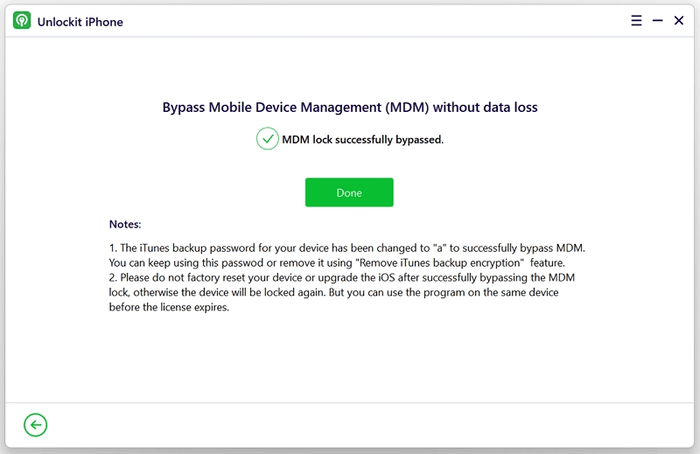 MDM Lock Removed
