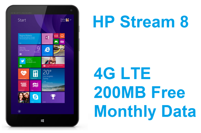 HP Stream 8 LTE With 200MB Monthly Free Data Taking Orders For $179