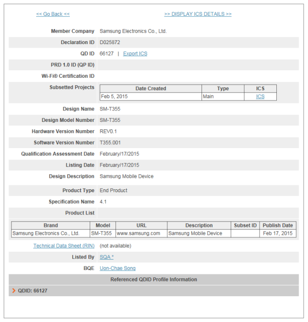 Samsung Galaxy Tab A 8.0 (SM-T355)