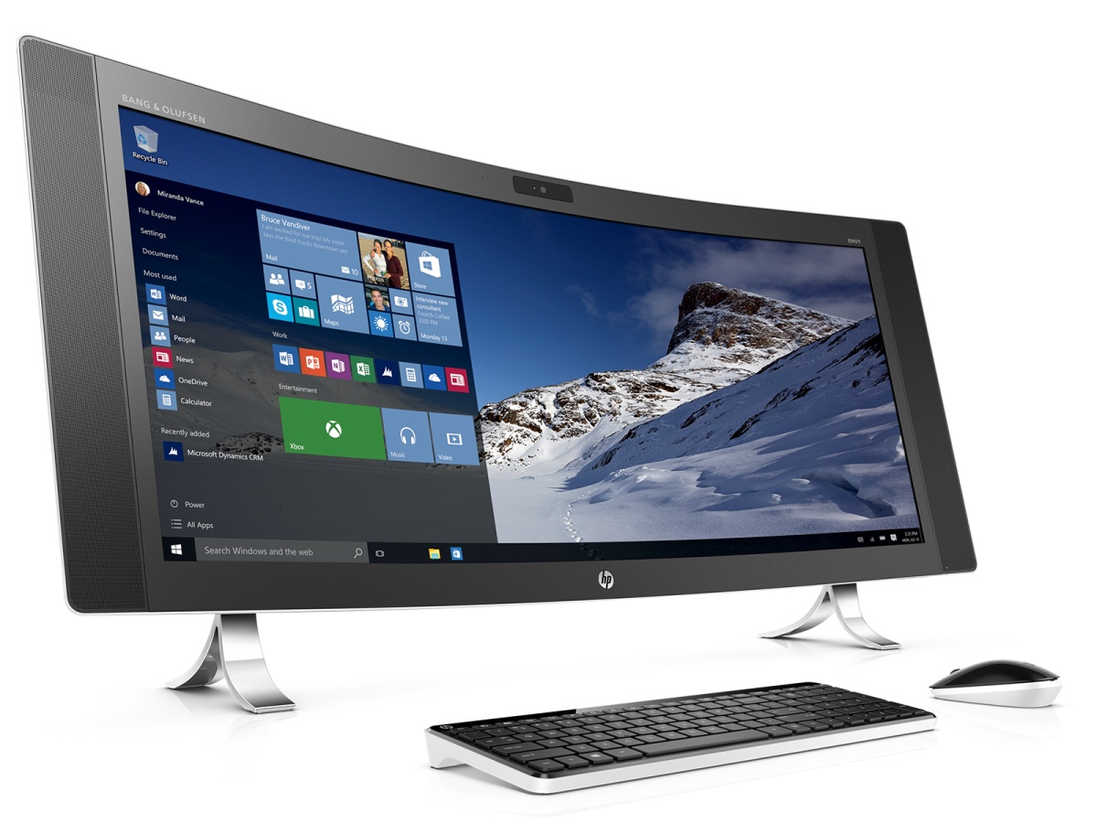 Curved AIO display with Windows 10