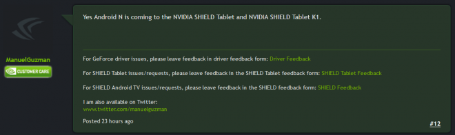 Nvidia Shield Tablet Android 7.0