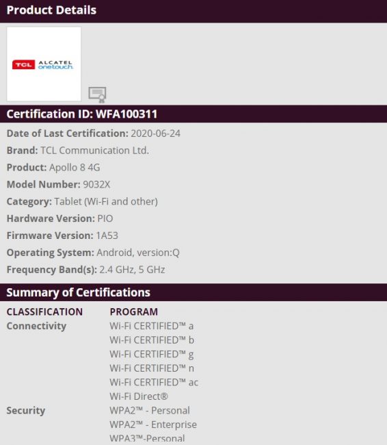 Alcatel TCL Android 10 Tablet In 2020 - Apollo 8