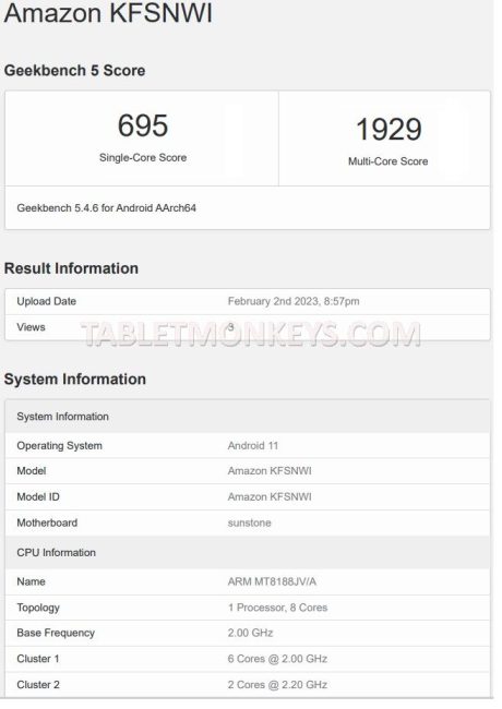 Amazon Fire Max 11 Benchmark Scores