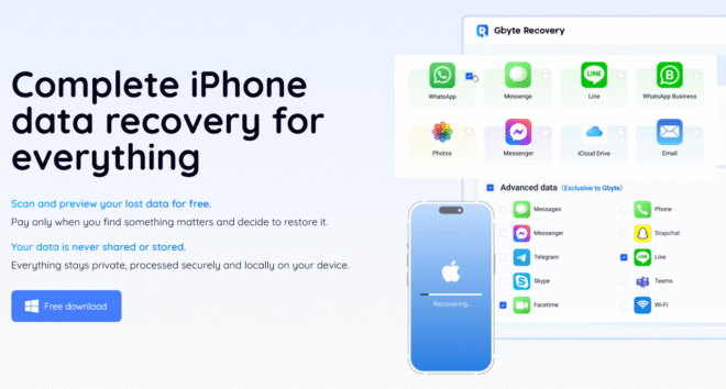 Gbyte iOS Android Data Recovery