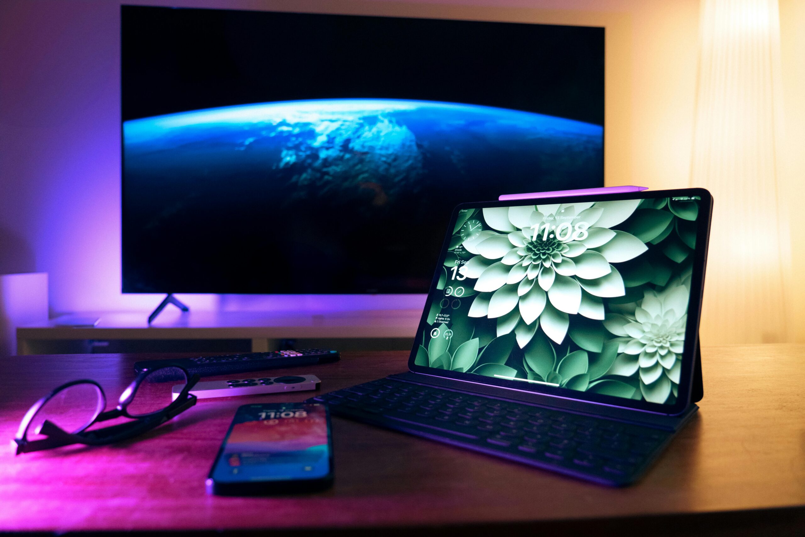 tablet with 120Hz display on desk