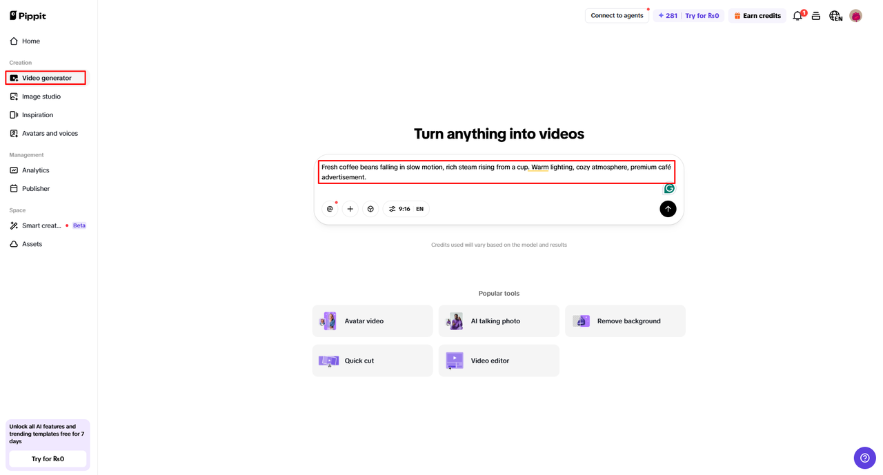 Open the Scripted Ad Generator